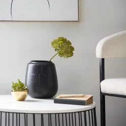 Dunelm Curves Face Vase Black 19cm