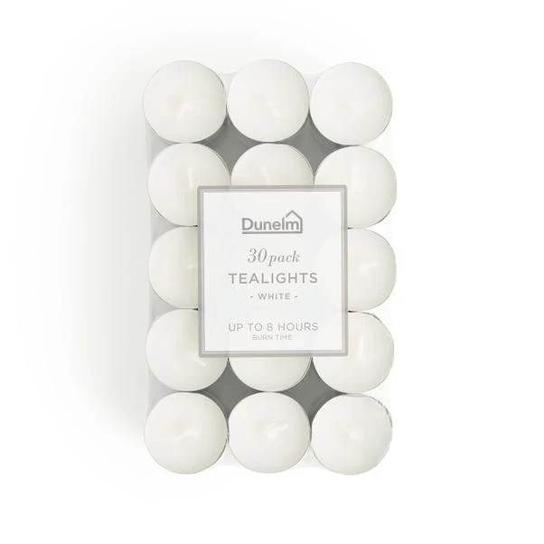 Pack Of 30 White Tealights 3 Pack Of 30 White Tealights