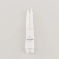 Dunelm Pack Of 2 Twisted Taper Candles 20cm -Dunelm Sales Shop 30791644 alt01
