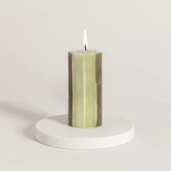 Dunelm Decorative Pillar Candle Green -Dunelm Sales Shop 30791658 alt01