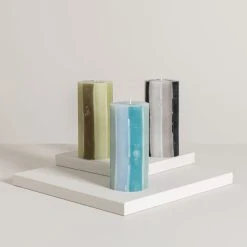 Dunelm Decorative Pillar Candle Green -Dunelm Sales Shop 30791658 alt02