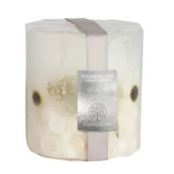 Stoneglow Beach Daisy Scented Pillar Candle