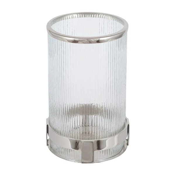 Pacific Lifestyle Metal And Clear Textured Tall Hurricane Vase 5 Pacific Lifestyle Metal And Clear Textured Tall Hurricane Vase - Image 3