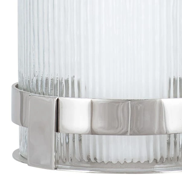 Pacific Lifestyle Metal And Clear Textured Tall Hurricane Vase 6 Pacific Lifestyle Metal And Clear Textured Tall Hurricane Vase - Image 4