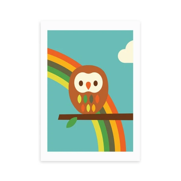 East End Prints Owl And Rainbow Print 3 East End Prints Owl And Rainbow Print